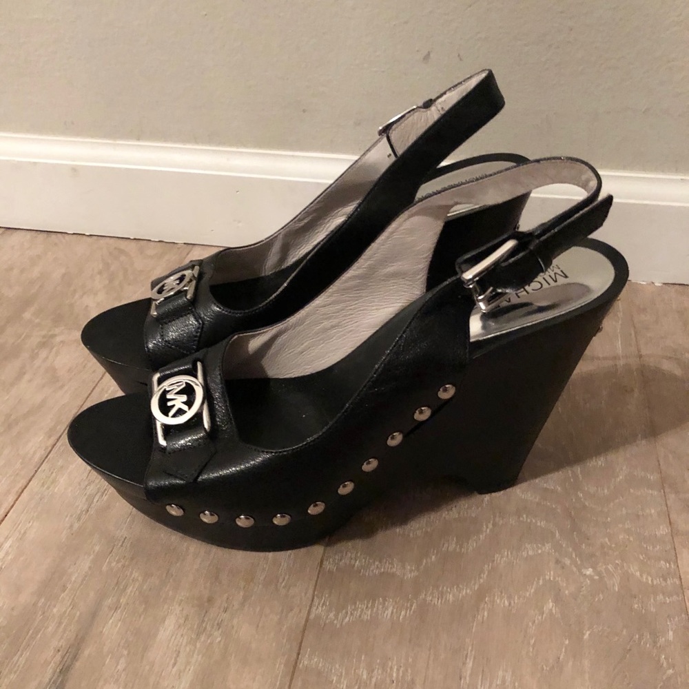 ALMOST NEW. Michael Kors Platform Wedges. Size 10.